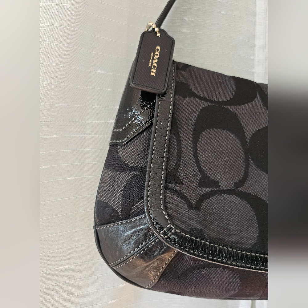 COACH Black Ergo Signature Flap Y2K Shoulder Bag - Picture 4 of 13